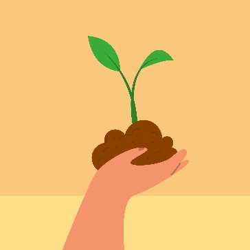 A person holding a plant in their hand